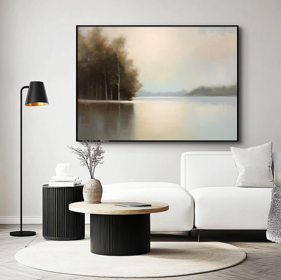 Landscape Abstract Wall Art - Waters Edge - Hues Art Lab