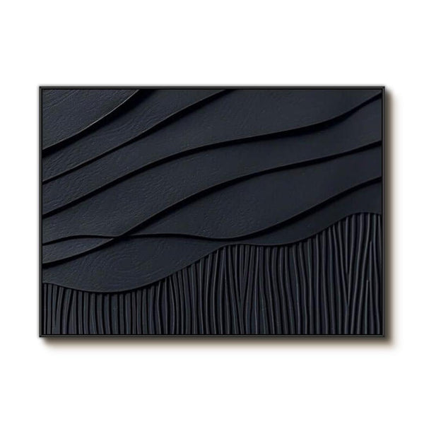 Large Textured Minimalist Wall Art Painting - Wave Lines - Hues Art Lab