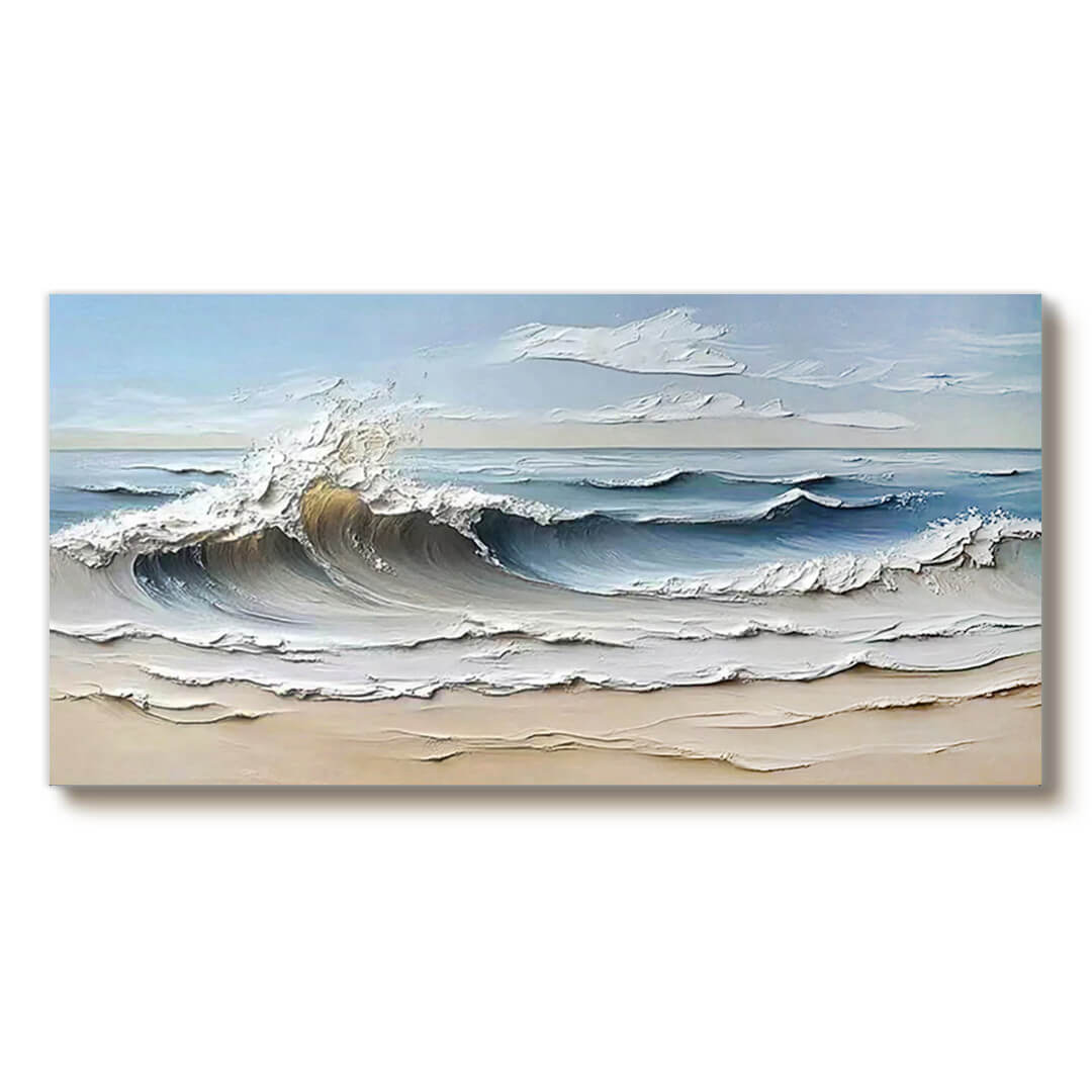 Coastal Breeze | Dynamic Ocean Wave Wall Art for Elegant Interiors - Waves are Coming I - Hues Art Lab