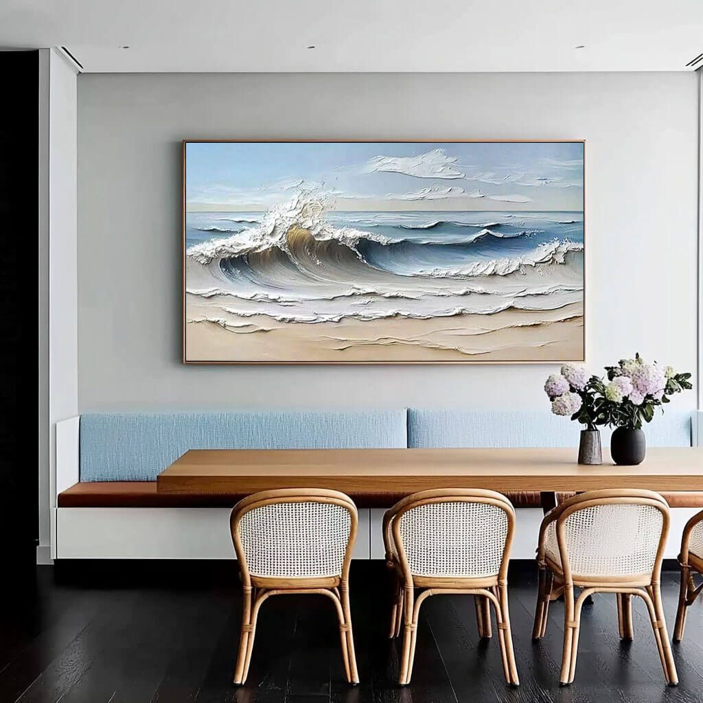 Coastal Breeze | Dynamic Ocean Wave Wall Art for Elegant Interiors - Waves are Coming I - Hues Art Lab