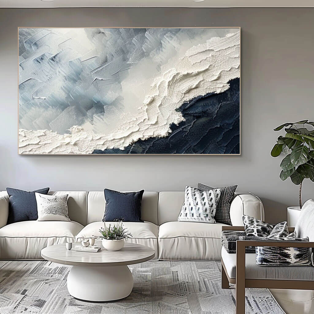 Waves Chase - Large Texture Abstract Wall Art - Hues Art Lab