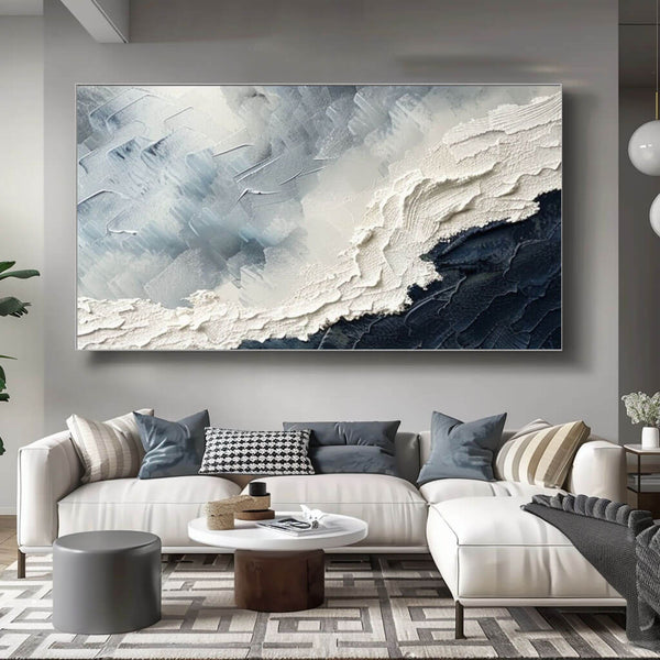 Waves Chase - Large Texture Abstract Wall Art - Hues Art Lab