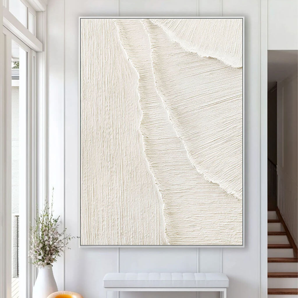 Layered Neutral Tones Textured Canvas Art - Modern Abstract Painting - Waves of Serenity - Hues Art Lab