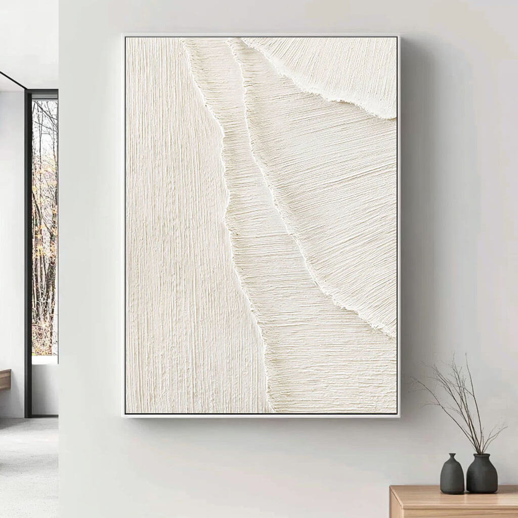 Layered Neutral Tones Textured Canvas Art - Modern Abstract Painting - Waves of Serenity - Hues Art Lab