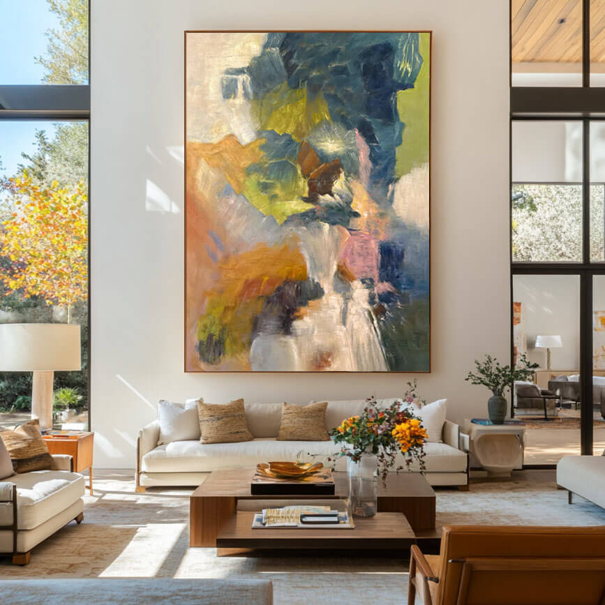 Abstract Color Modern Modern Abstract Oil Painting - Dreamy Brushstrokes and Bold Hues ...