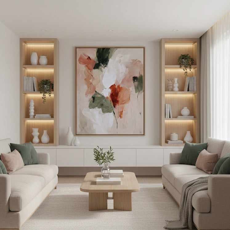Whispers of Petals gallery view of abstract floral canvas art
