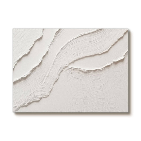 Minimalist Textured Abstract Art - White Ripple II - Hues Art Lab