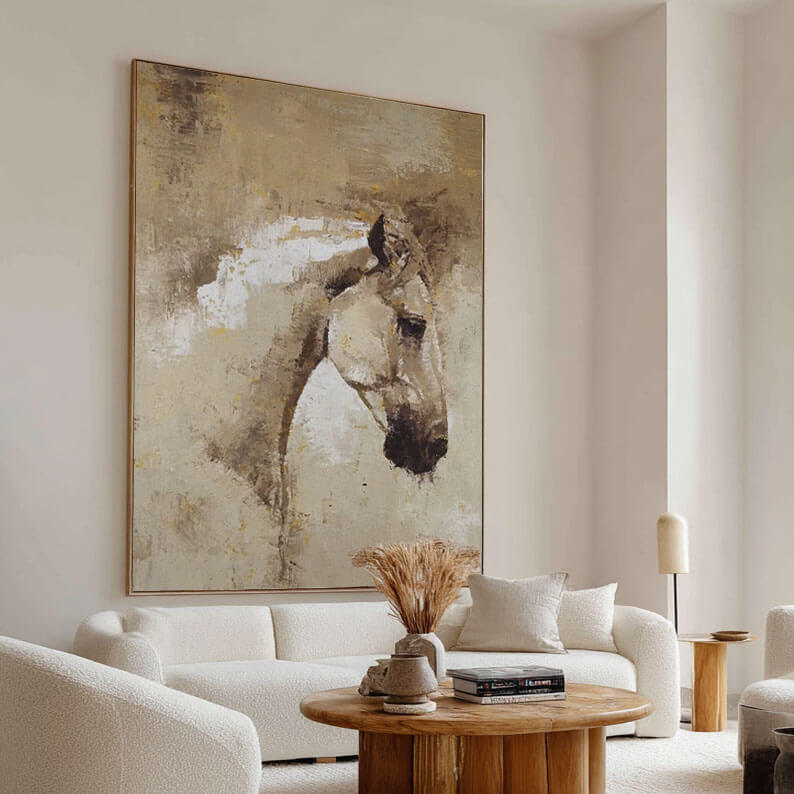 Neutral Horse Canvas Wall Art – Huesartlab