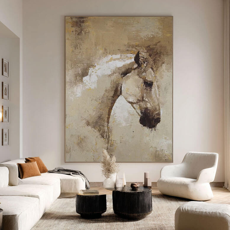 Neutral Horse Canvas Wall Art – Huesartlab