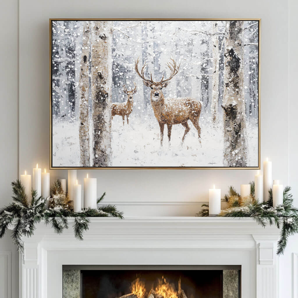 Oversized Textured Canvas Art - Winter Wonder I - Hues Art Lab