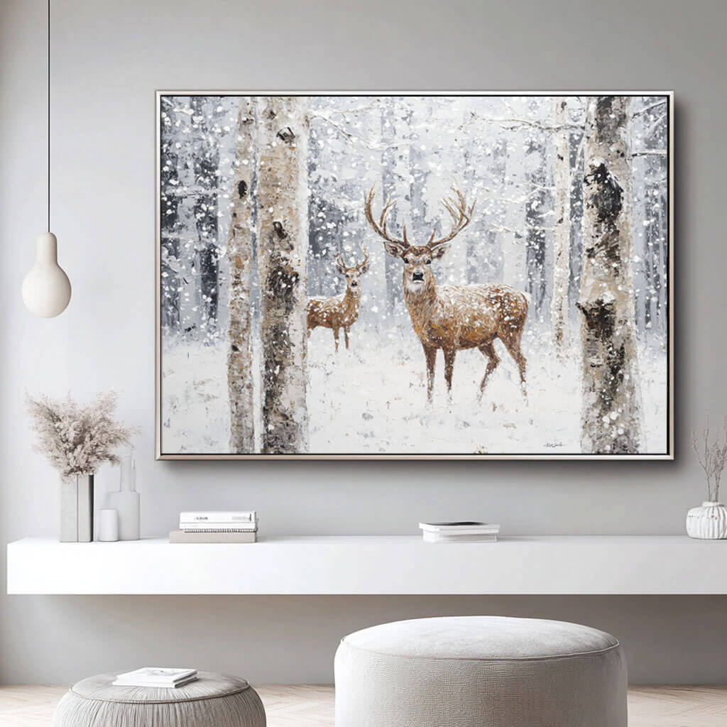 Oversized Textured Canvas Art - Winter Wonder I - Hues Art Lab