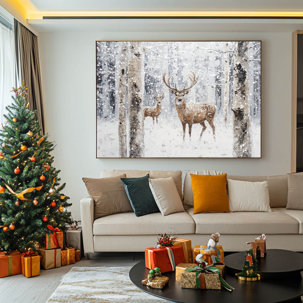 Oversized Textured Canvas Art - Winter Wonder I - Hues Art Lab