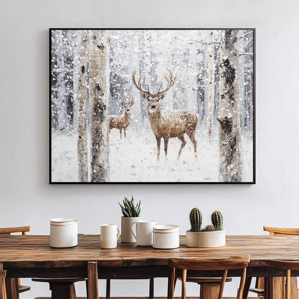 Oversized Textured Canvas Art - Winter Wonder I - Hues Art Lab