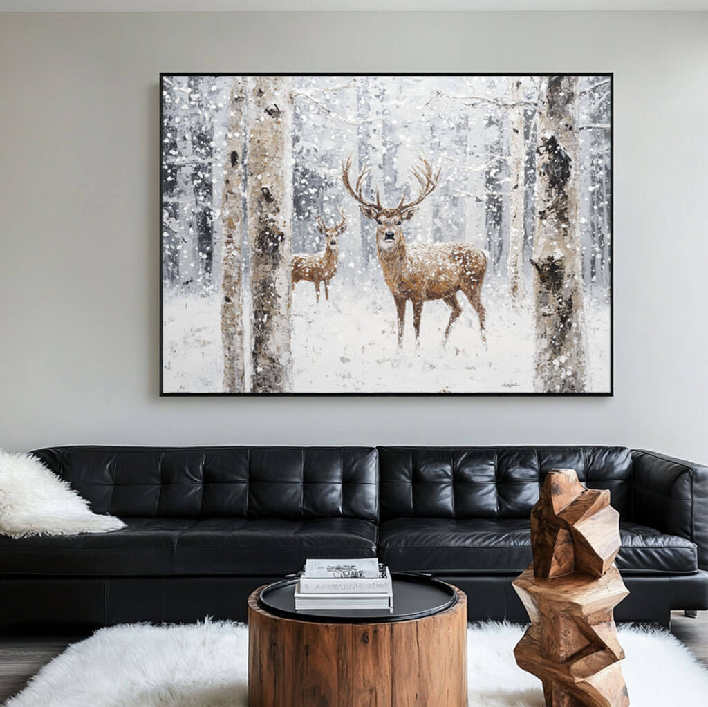 Oversized Textured Canvas Art - Winter Wonder I - Hues Art Lab