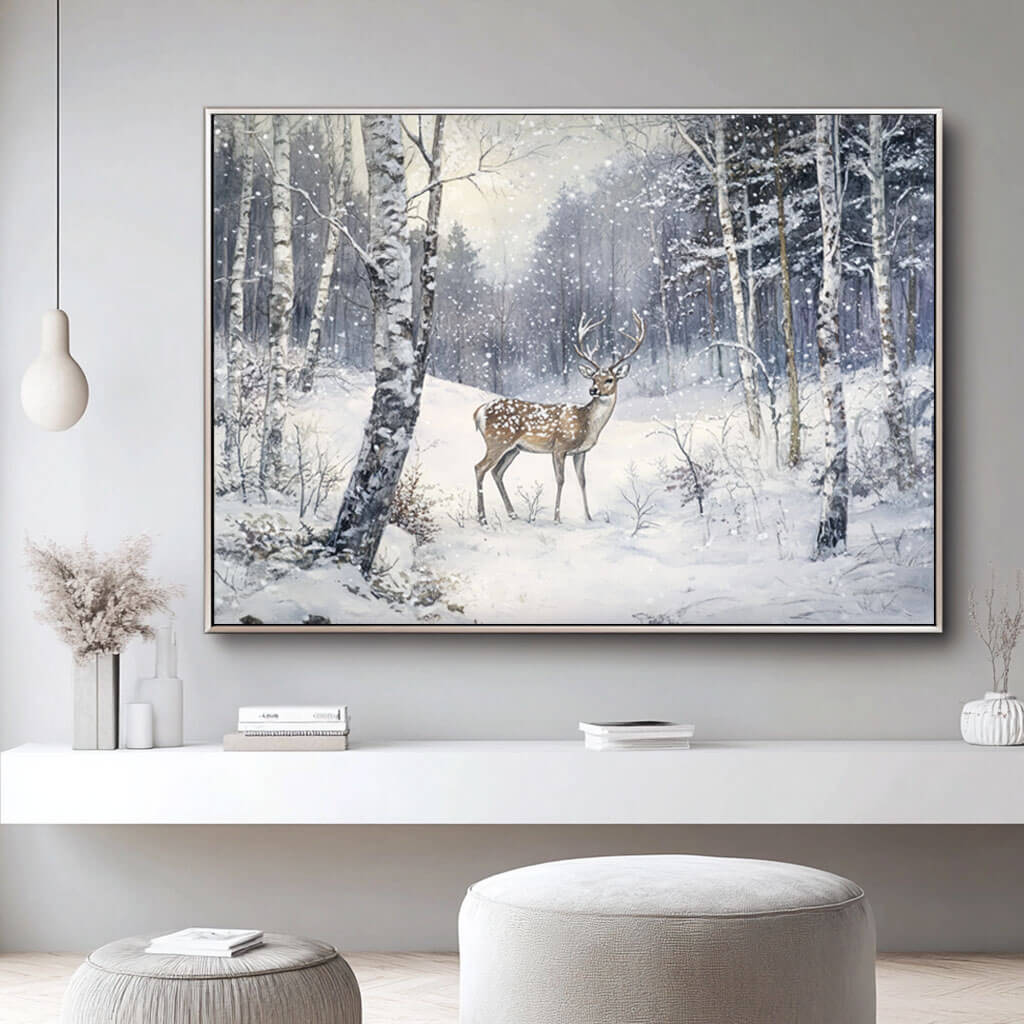 Oversized Textured Canvas Art - Winter Wonder - Hues Art Lab