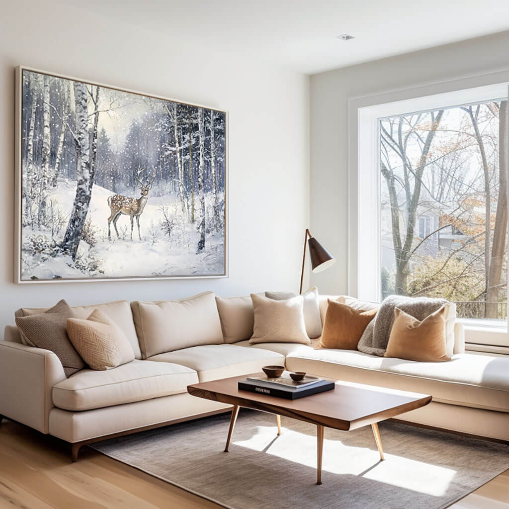 Oversized Textured Canvas Art - Winter Wonder - Hues Art Lab