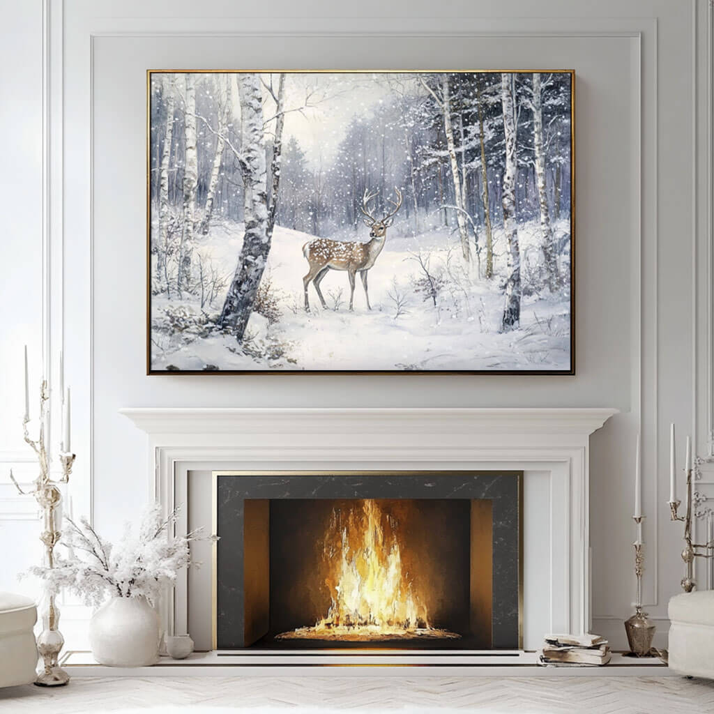 Oversized Textured Canvas Art - Winter Wonder - Hues Art Lab