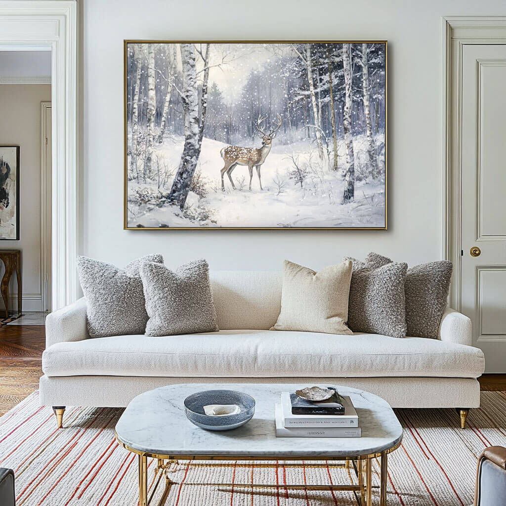 Oversized Textured Canvas Art - Winter Wonder - Hues Art Lab