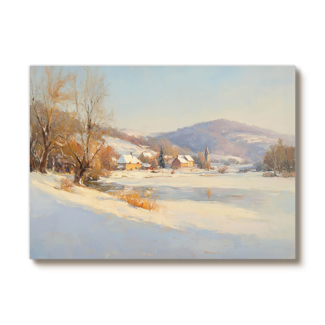 Snowscape Wall Art Painting - Winter Wonderland I - Hues Art Lab