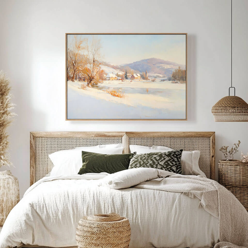 Snowscape Wall Art Painting - Winter Wonderland I - Hues Art Lab