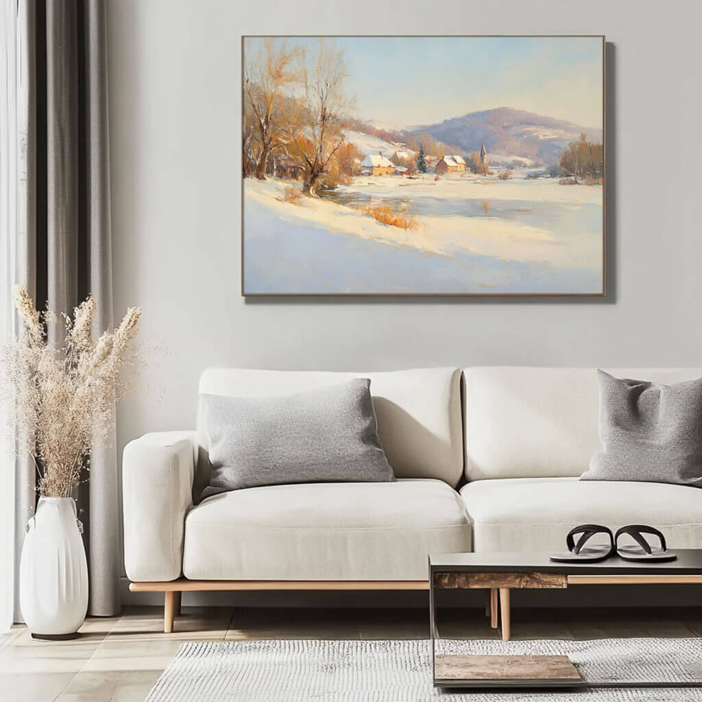 Snowscape Wall Art Painting - Winter Wonderland I - Hues Art Lab