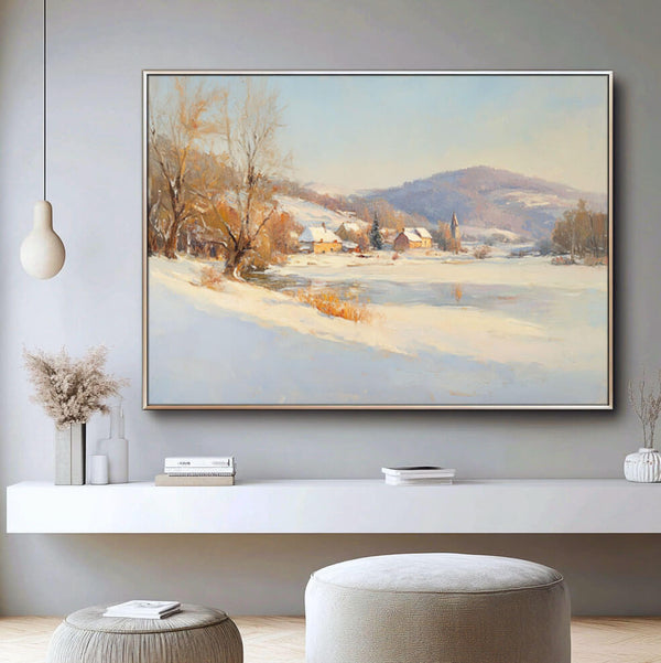 Snowscape Wall Art Painting - Winter Wonderland I - Hues Art Lab