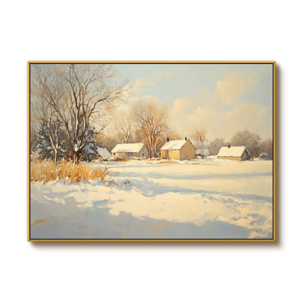 Snowscape Wall  Art Painting - Winter Wonderland - Hues Art Lab