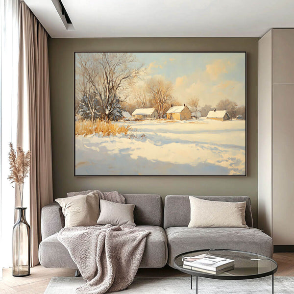 Snowscape Wall  Art Painting - Winter Wonderland - Hues Art Lab