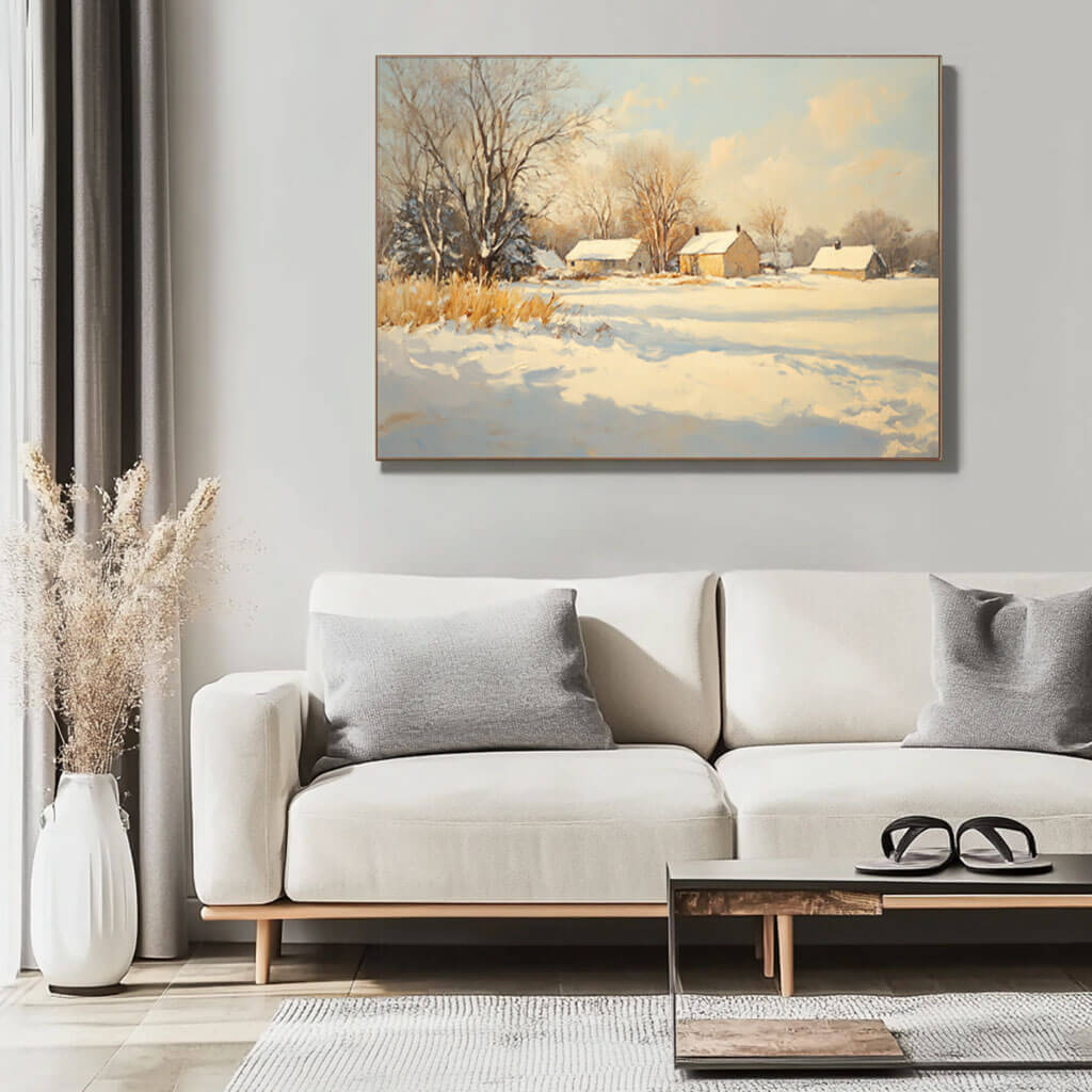 Snowscape Wall  Art Painting - Winter Wonderland - Hues Art Lab