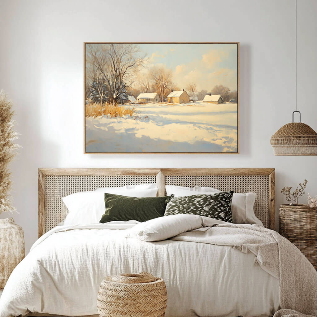 Snowscape Wall  Art Painting - Winter Wonderland - Hues Art Lab