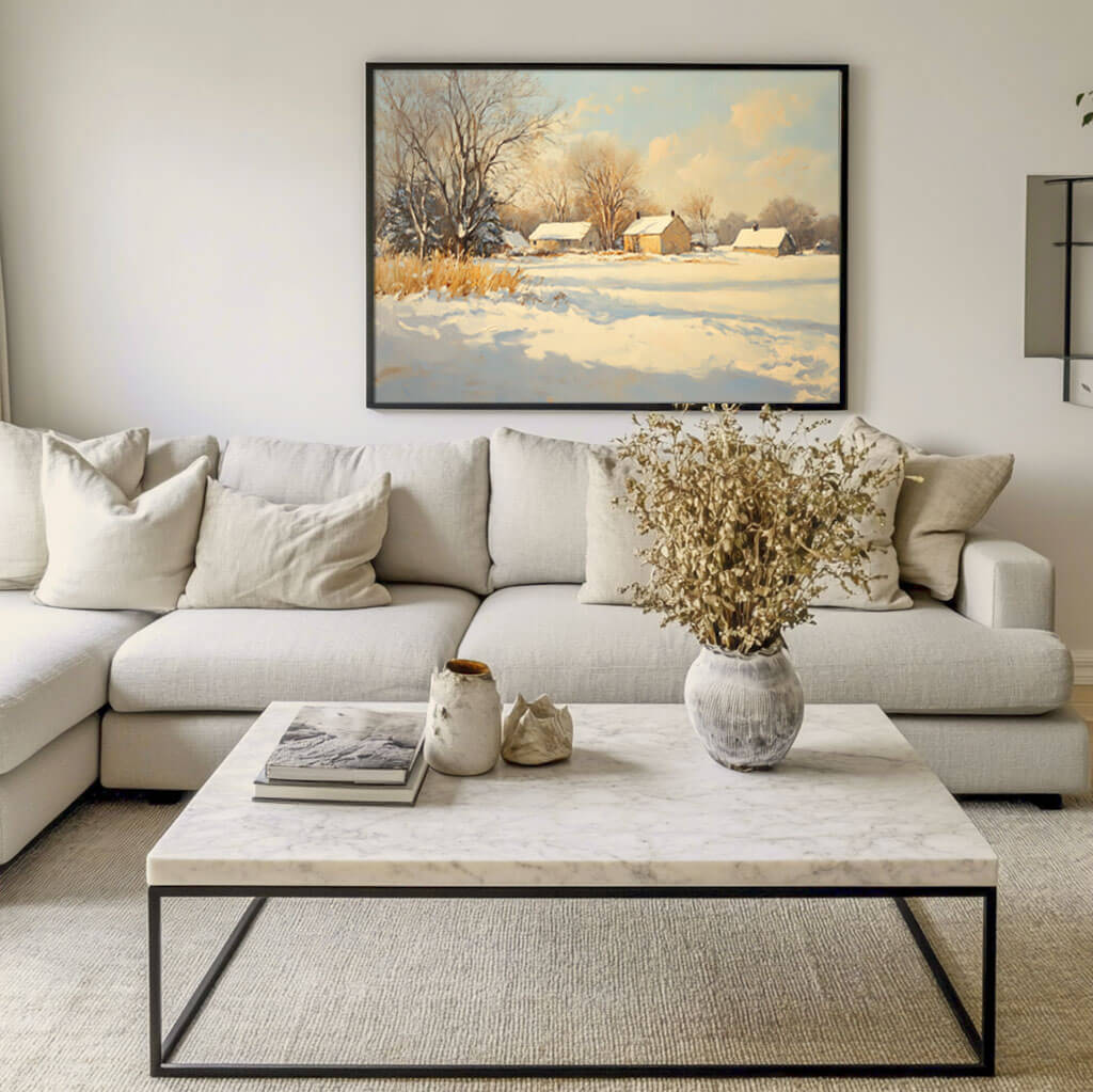 Snowscape Wall  Art Painting - Winter Wonderland - Hues Art Lab