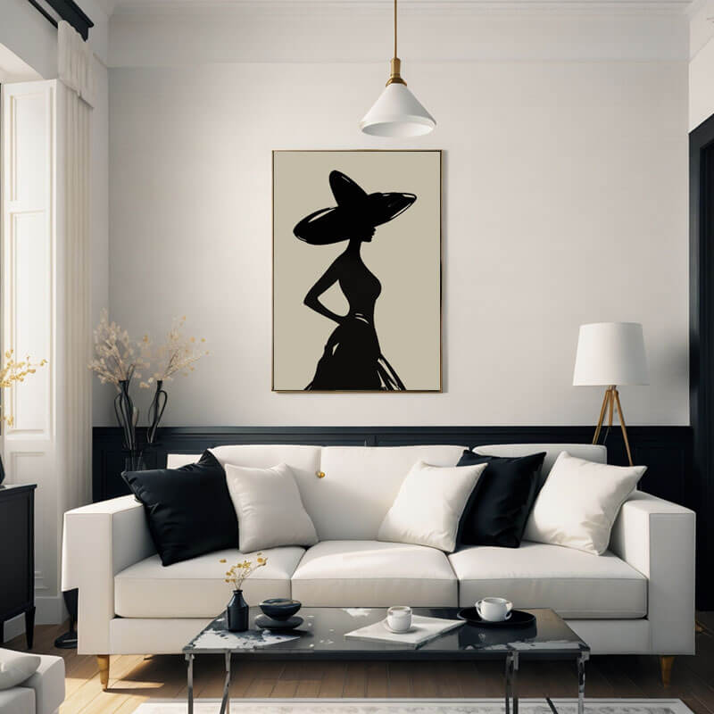 Modern Minimalist Wall Art Painting - Women In Vogue I - Hues Art Lab