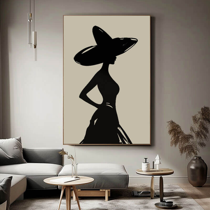 Modern Minimalist Wall Art Painting - Women In Vogue I - Hues Art Lab