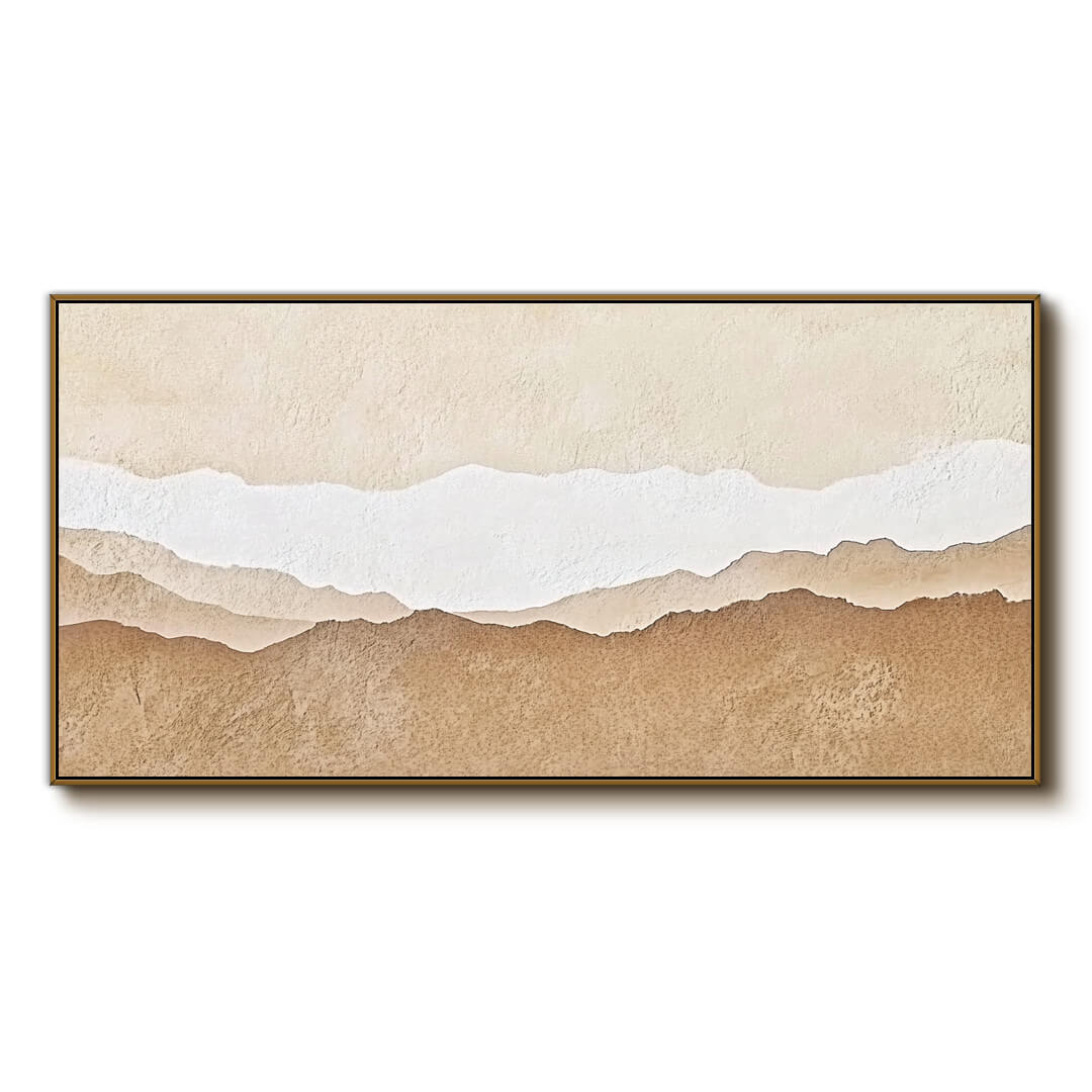 Neutral Toned Mountain Art - Minimalist Textured Landscape Canvas - Wondrous Place - Hues Art Lab