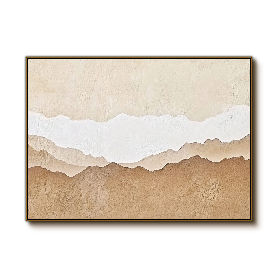 Elegant Beige Mountain Landscape Canvas Art | Contemporary Home Design - Wondrous Place I - Hues Art Lab