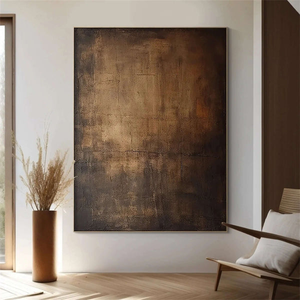 Worn Down - Minimalist Bronze Abstract Canvas Art