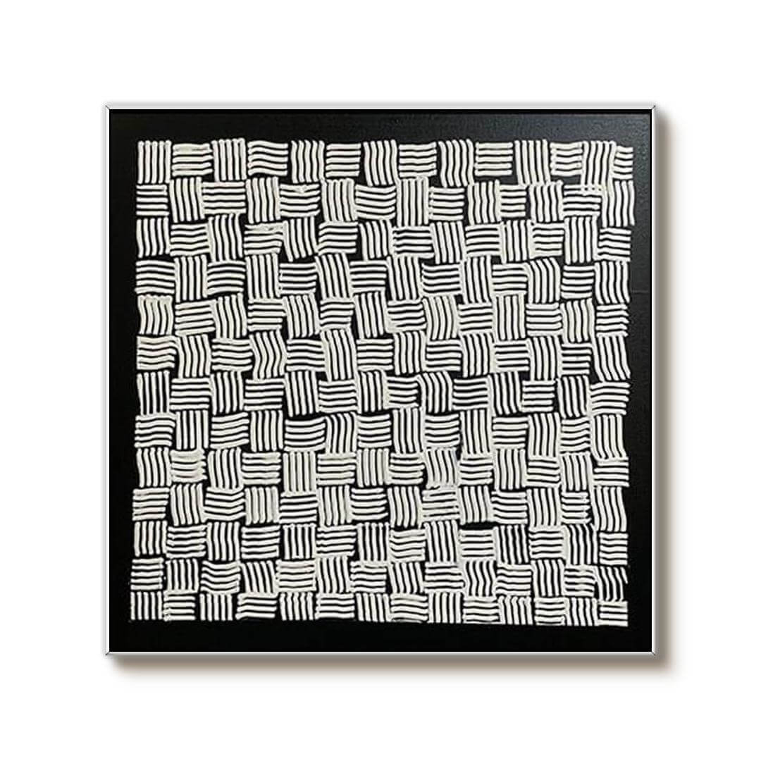 Woven Lines - Minimalist Abstract Art Painting - Hues Art Lab